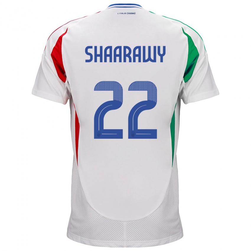 Hombre Camiseta Italia Stephan El Shaarawy #22 Blanco 2ª Equipación 24-26 La Camisa Perú