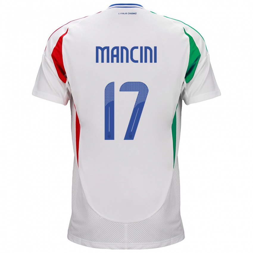 Hombre Camiseta Italia Gianluca Mancini #17 Blanco 2ª Equipación 24-26 La Camisa Perú