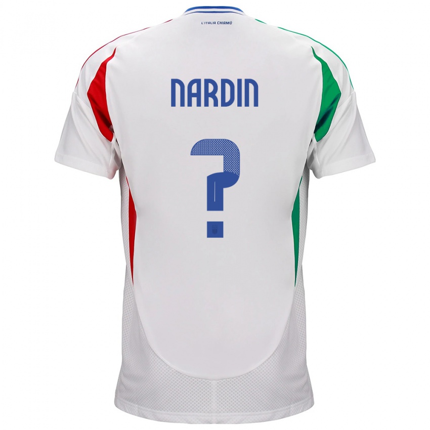 Hombre Camiseta Italia Federico Nardin #0 Blanco 2ª Equipación 24-26 La Camisa Perú