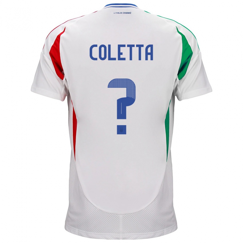 Hombre Camiseta Italia Federico Coletta #0 Blanco 2ª Equipación 24-26 La Camisa Perú