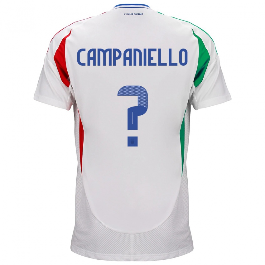 Hombre Camiseta Italia Thomas Campaniello #0 Blanco 2ª Equipación 24-26 La Camisa Perú