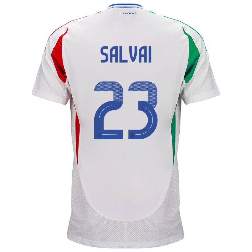 Hombre Camiseta Italia Cecilia Salvai #23 Blanco 2ª Equipación 24-26 La Camisa Perú