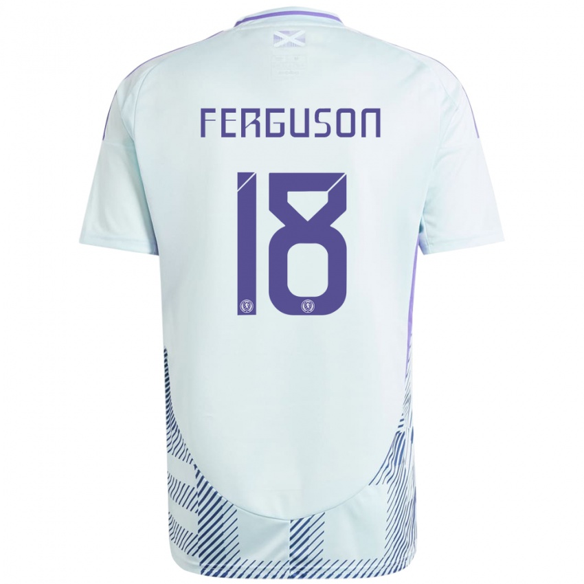 Hombre Camiseta Escocia Lewis Ferguson #18 Azul Menta Claro 2ª Equipación 24-26 La Camisa Perú