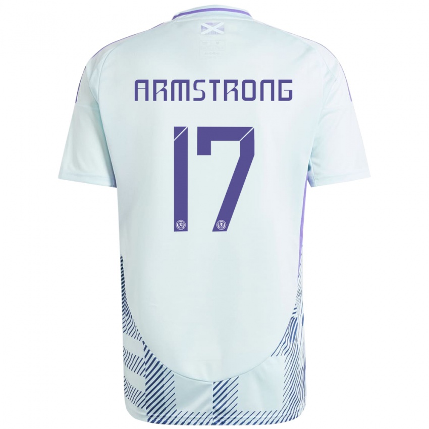 Hombre Camiseta Escocia Stuart Armstrong #17 Azul Menta Claro 2ª Equipación 24-26 La Camisa Perú