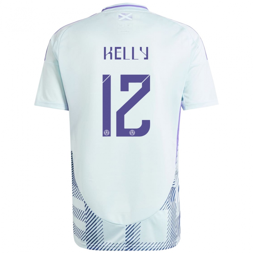 Hombre Camiseta Escocia Liam Kelly #12 Azul Menta Claro 2ª Equipación 24-26 La Camisa Perú