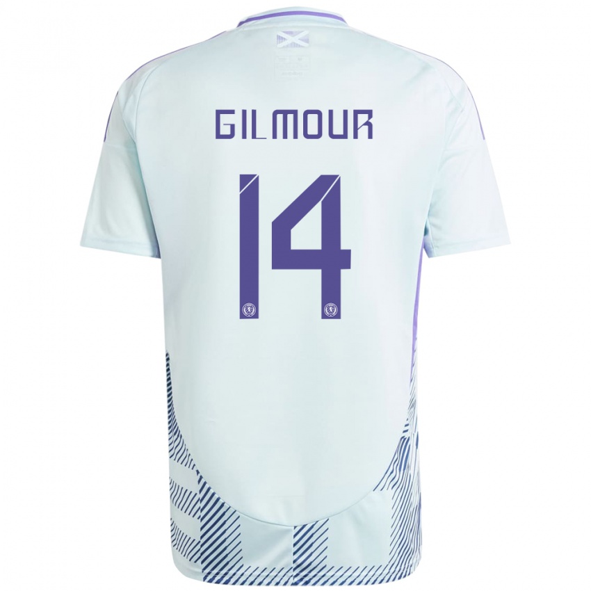 Hombre Camiseta Escocia Billy Gilmour #14 Azul Menta Claro 2ª Equipación 24-26 La Camisa Perú