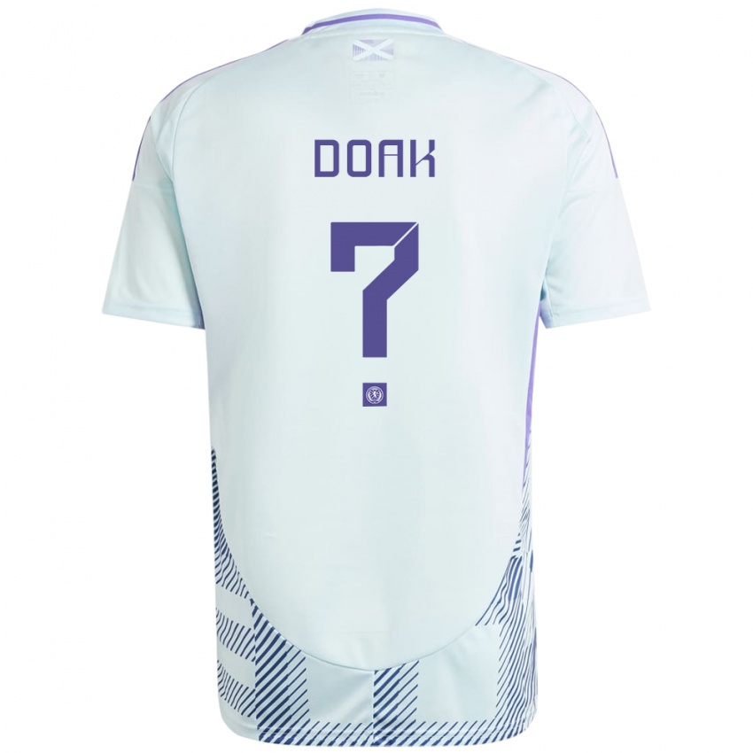 Hombre Camiseta Escocia Ben Doak #0 Azul Menta Claro 2ª Equipación 24-26 La Camisa Perú