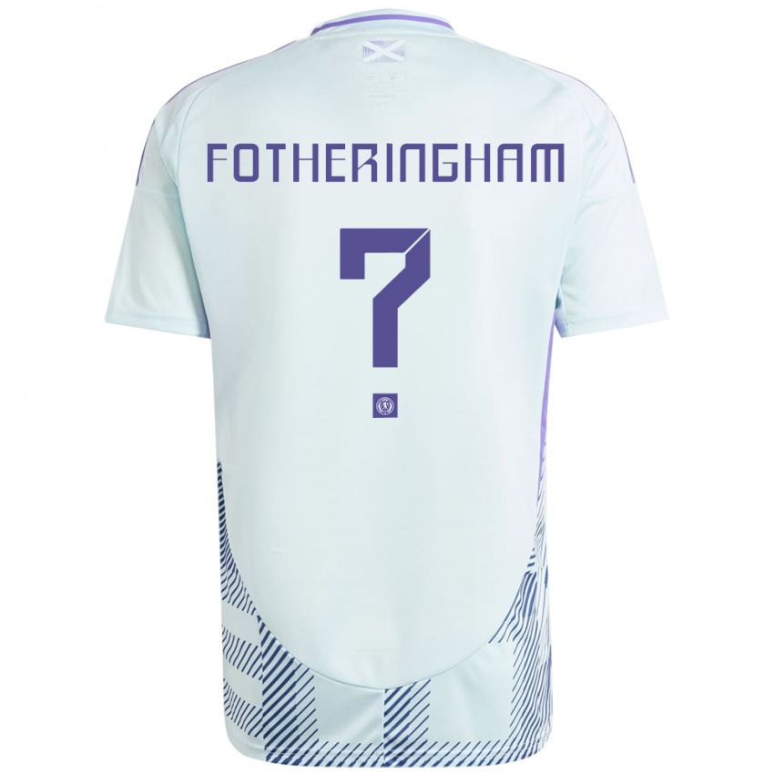 Hombre Camiseta Escocia Kai Fotheringham #0 Azul Menta Claro 2ª Equipación 24-26 La Camisa Perú