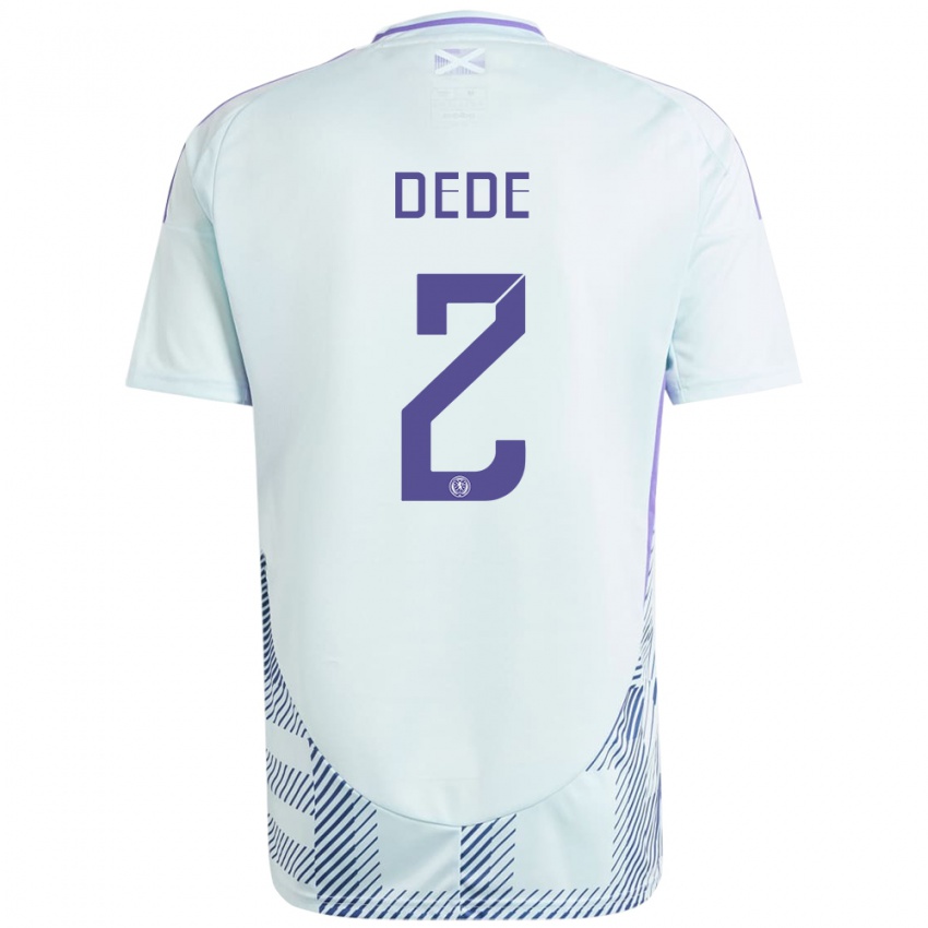 Hombre Camiseta Escocia Josh Dede #2 Azul Menta Claro 2ª Equipación 24-26 La Camisa Perú