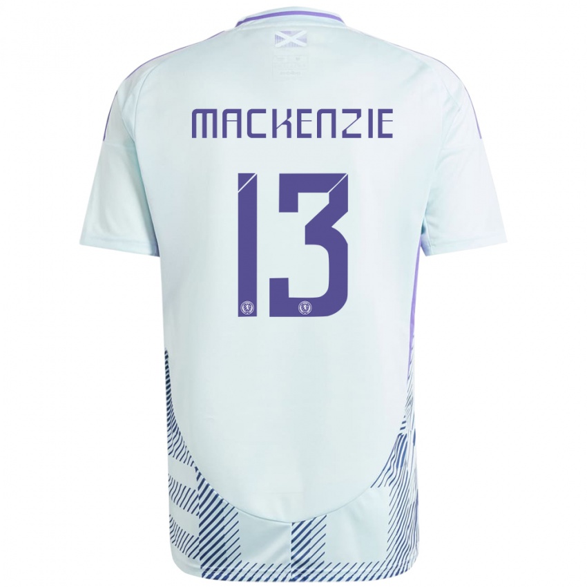 Hombre Camiseta Escocia Zander Mackenzie #13 Azul Menta Claro 2ª Equipación 24-26 La Camisa Perú