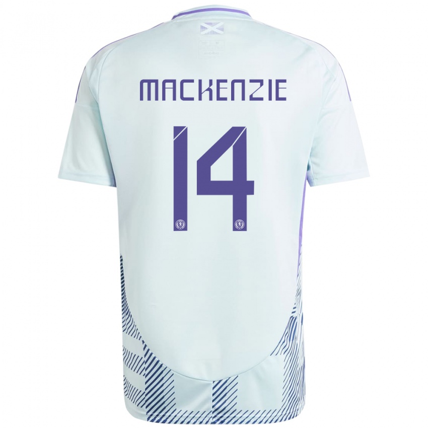 Hombre Camiseta Escocia Magnus Mackenzie #14 Azul Menta Claro 2ª Equipación 24-26 La Camisa Perú