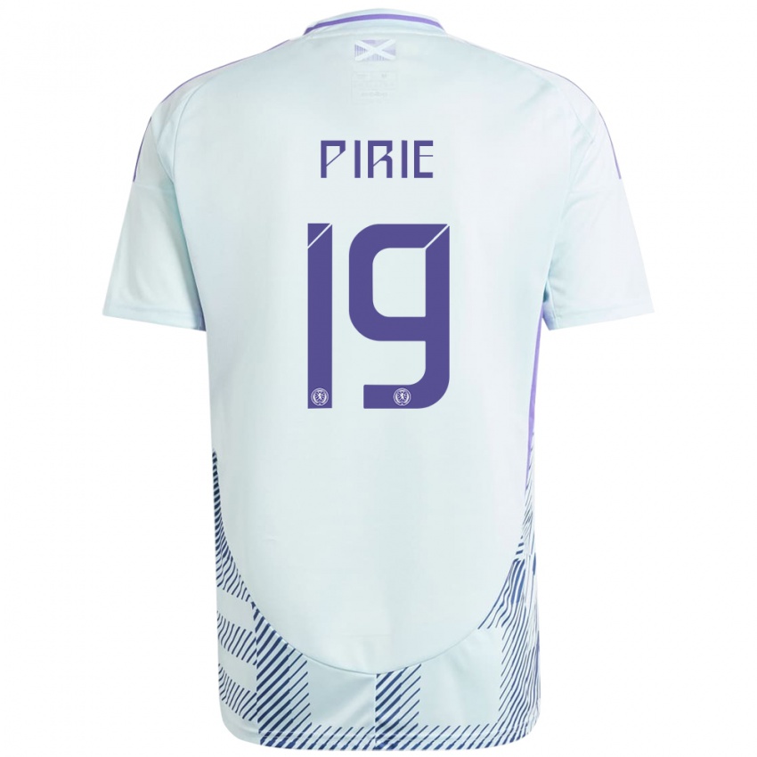 Hombre Camiseta Escocia Lewis Pirie #19 Azul Menta Claro 2ª Equipación 24-26 La Camisa Perú