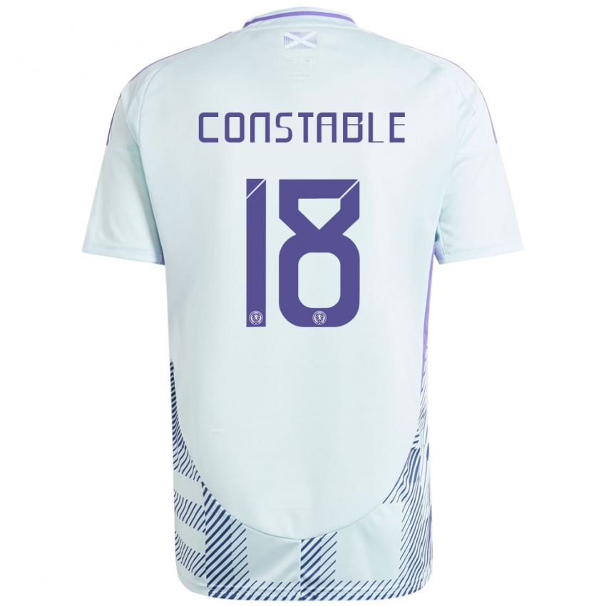 Hombre Camiseta Escocia Scott Constable #18 Azul Menta Claro 2ª Equipación 24-26 La Camisa Perú