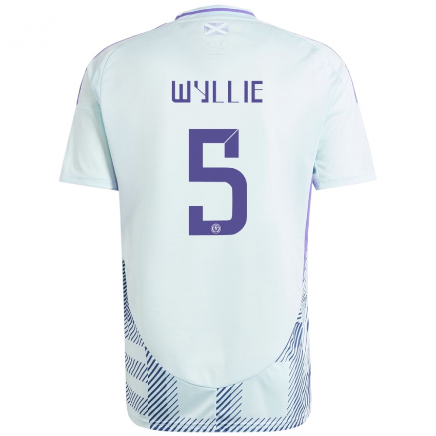 Hombre Camiseta Escocia Jack Wyllie #5 Azul Menta Claro 2ª Equipación 24-26 La Camisa Perú