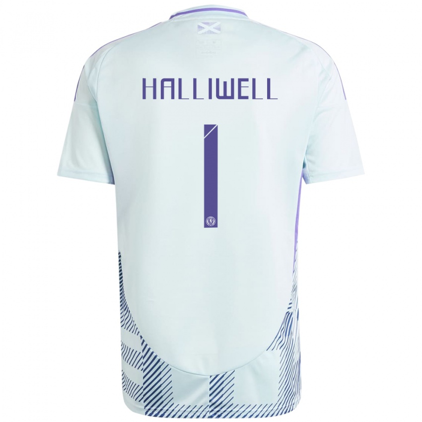 Hombre Camiseta Escocia Alfie Halliwell #1 Azul Menta Claro 2ª Equipación 24-26 La Camisa Perú