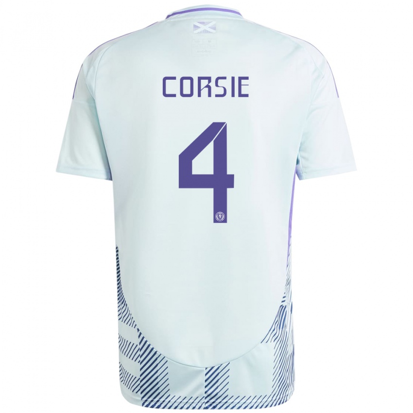 Hombre Camiseta Escocia Rachel Corsie #4 Azul Menta Claro 2ª Equipación 24-26 La Camisa Perú