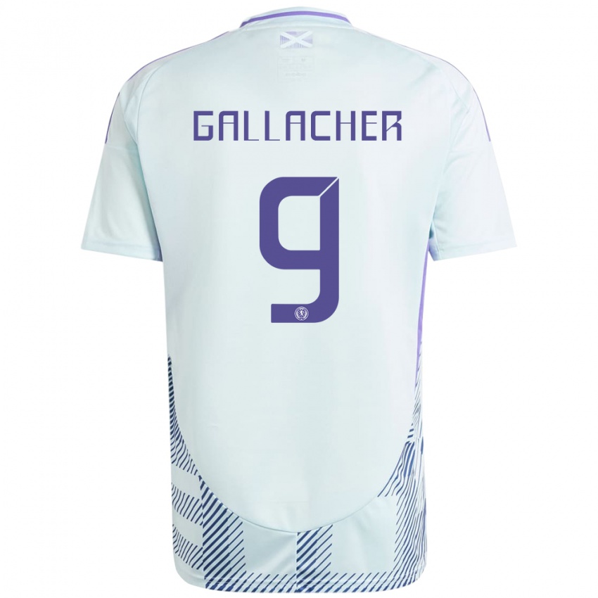 Hombre Camiseta Escocia Amy Gallacher #9 Azul Menta Claro 2ª Equipación 24-26 La Camisa Perú