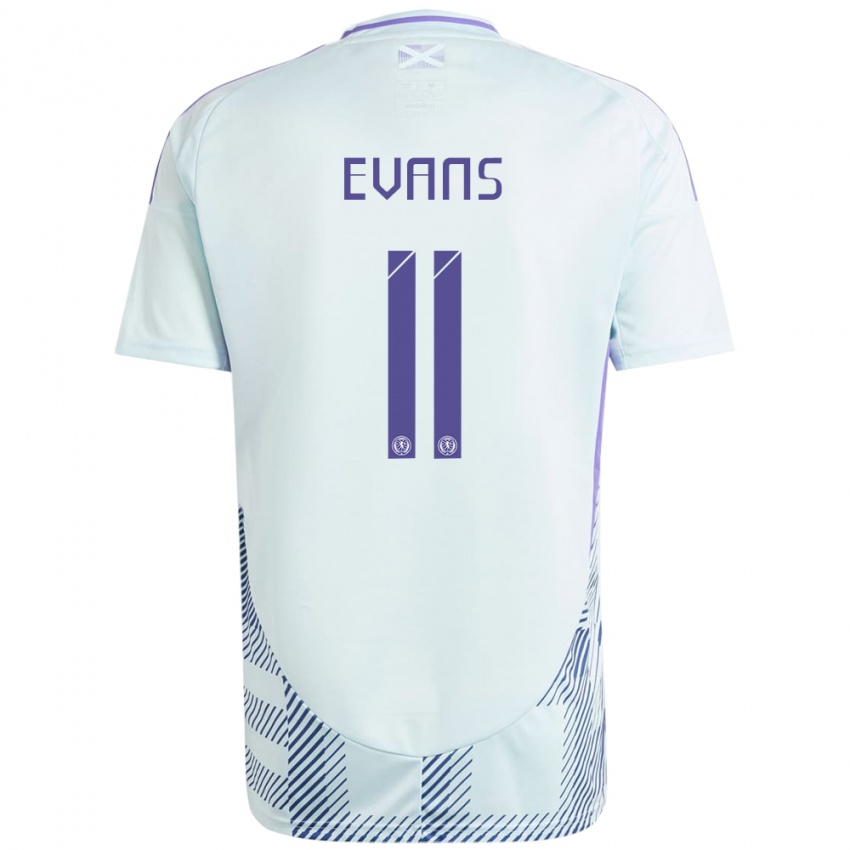 Hombre Camiseta Escocia Lisa Evans #11 Azul Menta Claro 2ª Equipación 24-26 La Camisa Perú