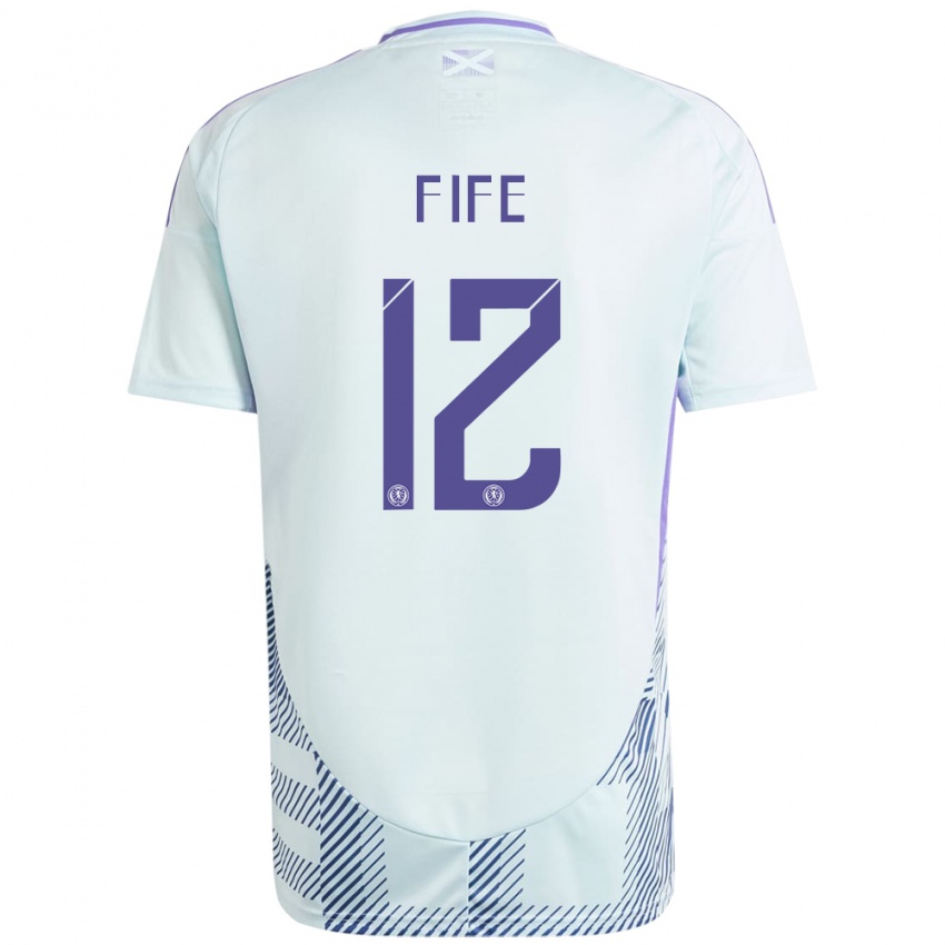 Hombre Camiseta Escocia Jenna Fife #12 Azul Menta Claro 2ª Equipación 24-26 La Camisa Perú