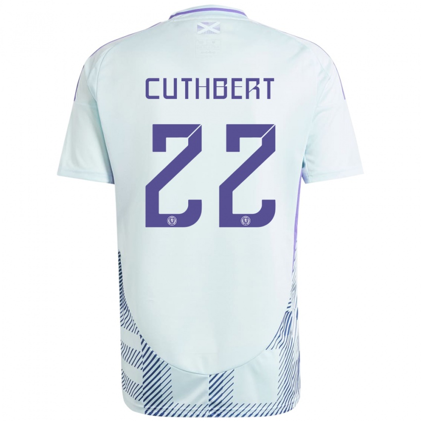 Hombre Camiseta Escocia Erin Cuthbert #22 Azul Menta Claro 2ª Equipación 24-26 La Camisa Perú