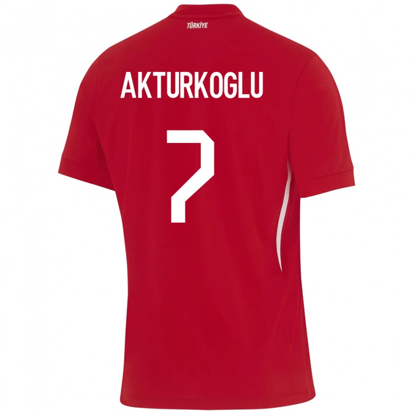 Hombre Camiseta Turquía Kerem Aktürkoğlu #7 Rojo 2ª Equipación 24-26 La Camisa Perú