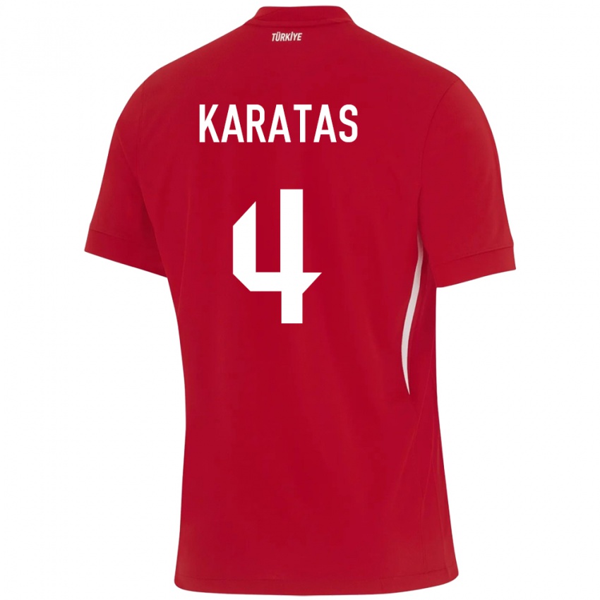 Hombre Camiseta Turquía Eda Karataş #4 Rojo 2ª Equipación 24-26 La Camisa Perú