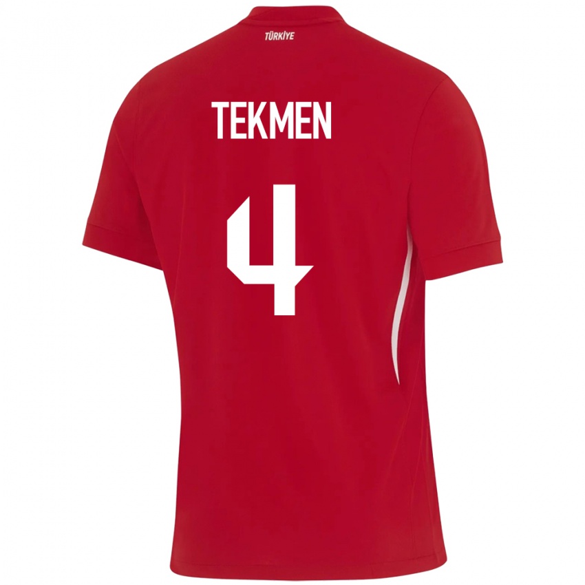 Hombre Camiseta Turquía Ece Tekmen #4 Rojo 2ª Equipación 24-26 La Camisa Perú