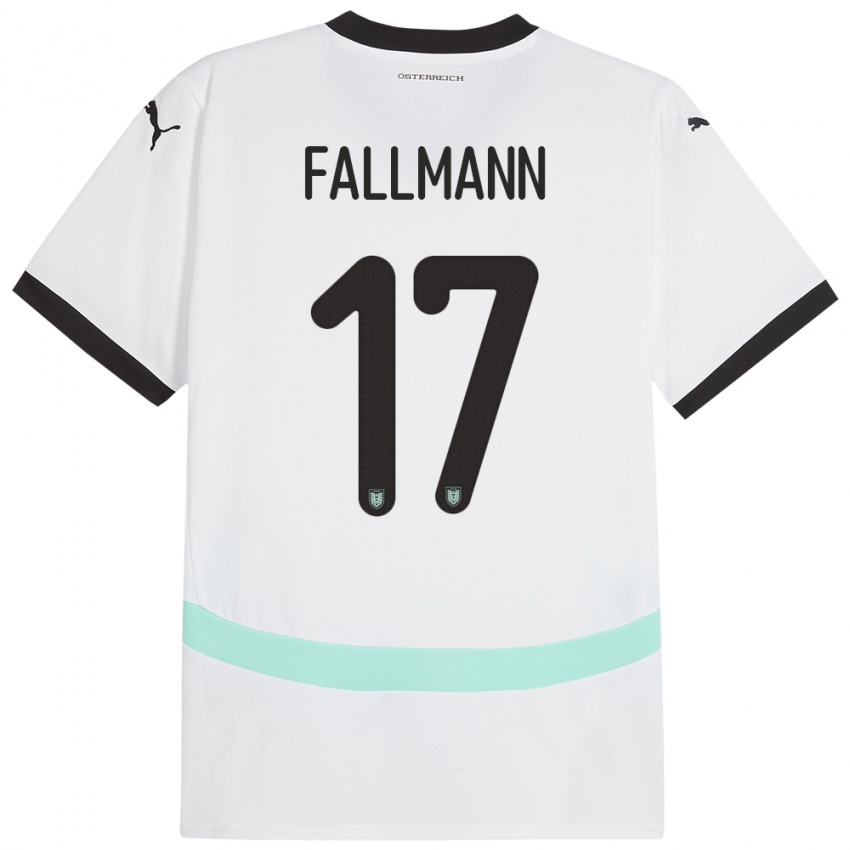 Hombre Camiseta Austria Pascal Fallmann #17 Blanco 2ª Equipación 24-26 La Camisa Perú