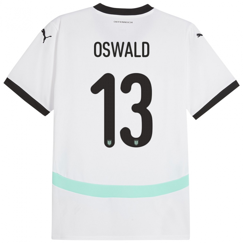 Hombre Camiseta Austria Moritz Oswald #13 Blanco 2ª Equipación 24-26 La Camisa Perú