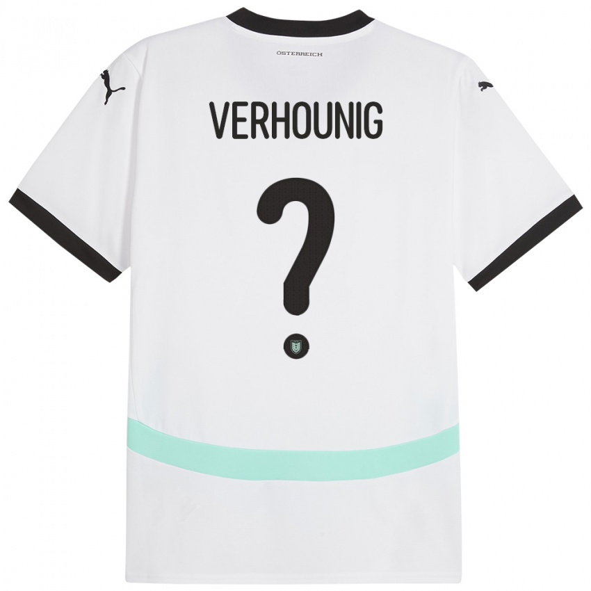 Hombre Camiseta Austria Phillip Verhounig #0 Blanco 2ª Equipación 24-26 La Camisa Perú