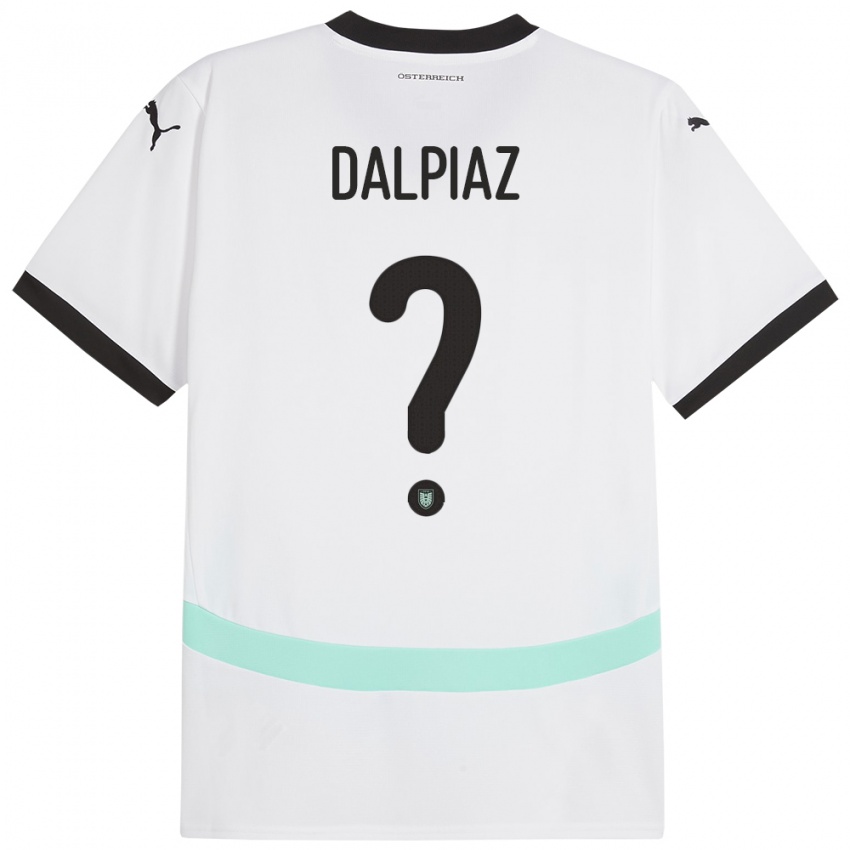 Hombre Camiseta Austria Magnus Dalpiaz #0 Blanco 2ª Equipación 24-26 La Camisa Perú