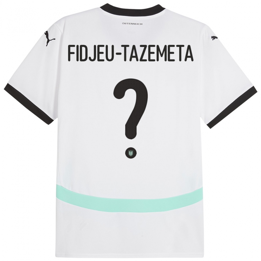 Hombre Camiseta Austria Thierry Fidjeu-Tazemeta #0 Blanco 2ª Equipación 24-26 La Camisa Perú