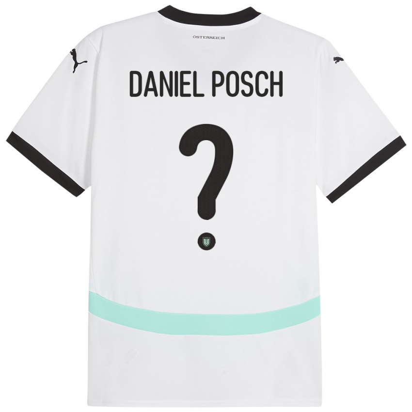 Hombre Camiseta Austria Daniel Posch #0 Blanco 2ª Equipación 24-26 La Camisa Perú