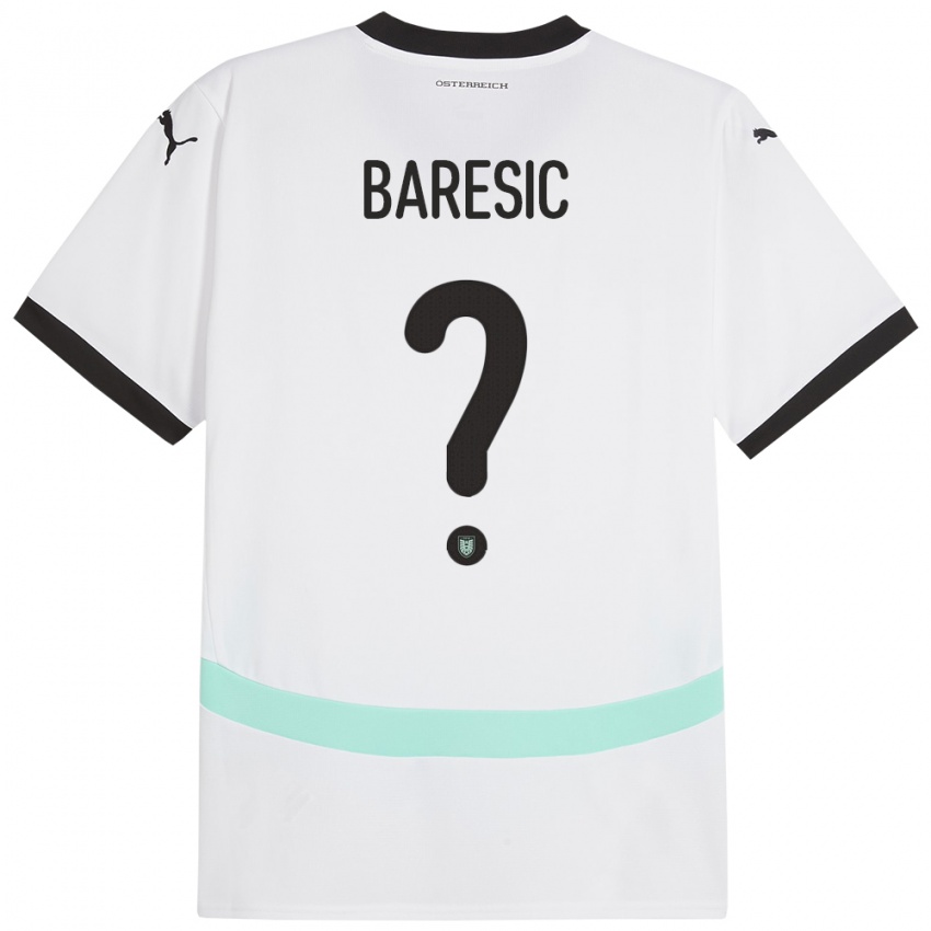 Hombre Camiseta Austria Leon Baresic #0 Blanco 2ª Equipación 24-26 La Camisa Perú