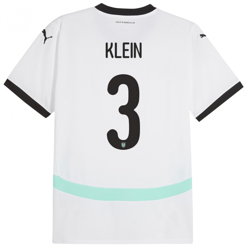 Hombre Camiseta Austria Jennifer Klein #3 Blanco 2ª Equipación 24-26 La Camisa Perú