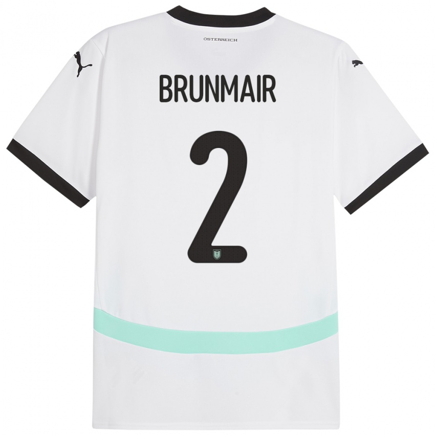 Hombre Camiseta Austria Livia Brunmair #2 Blanco 2ª Equipación 24-26 La Camisa Perú