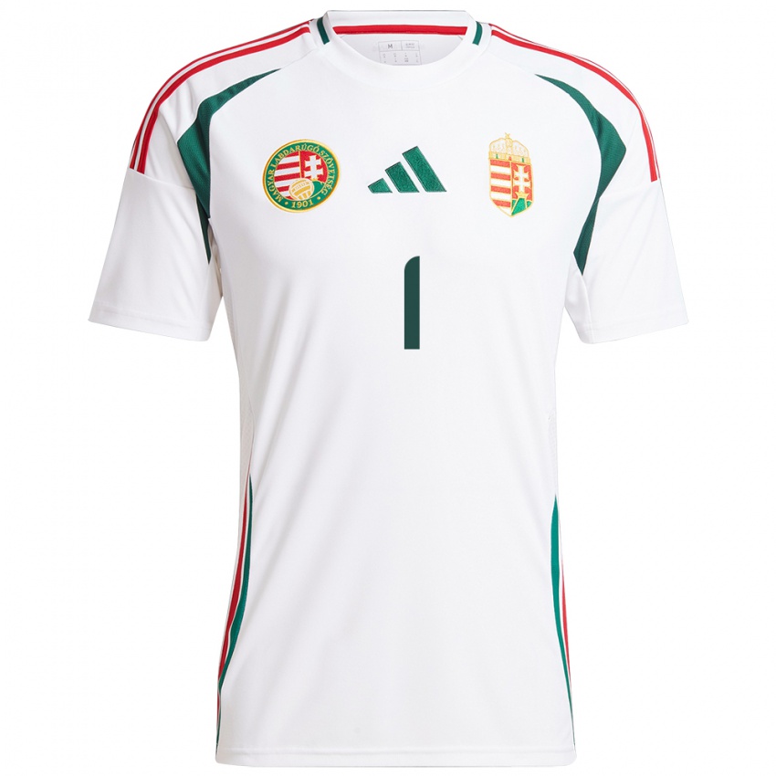 Hombre Camiseta Hungría Ármin Pécsi #1 Blanco 2ª Equipación 24-26 La Camisa Perú