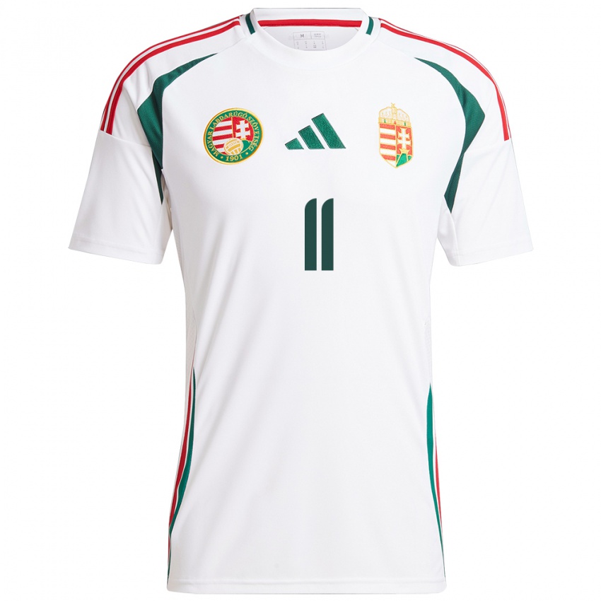 Hombre Camiseta Hungría Imre Egri #11 Blanco 2ª Equipación 24-26 La Camisa Perú