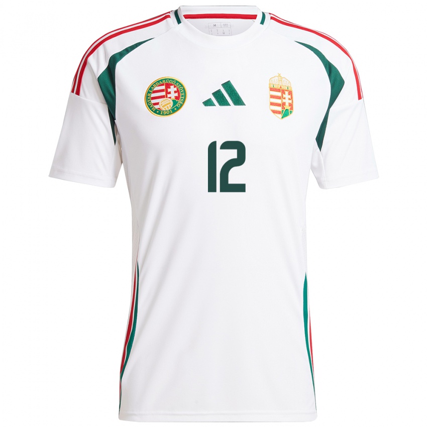 Hombre Camiseta Hungría Hanna Németh #12 Blanco 2ª Equipación 24-26 La Camisa Perú