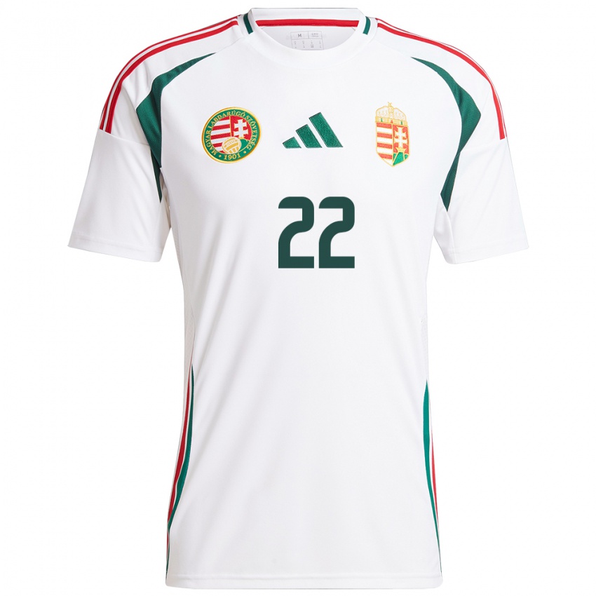 Hombre Camiseta Hungría Fruzsina Schildkraut #22 Blanco 2ª Equipación 24-26 La Camisa Perú