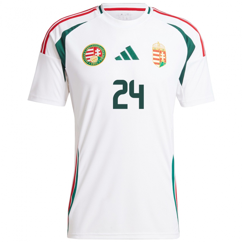 Hombre Camiseta Hungría Márton Dárdai #24 Blanco 2ª Equipación 24-26 La Camisa Perú