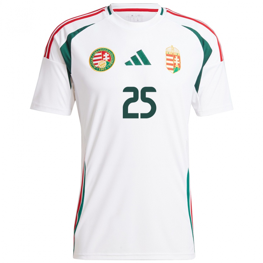 Hombre Camiseta Hungría Krisztofer Horváth #25 Blanco 2ª Equipación 24-26 La Camisa Perú