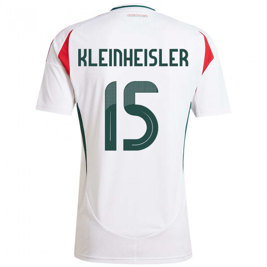 Hombre Camiseta Hungría László Kleinheisler #15 Blanco 2ª Equipación 24-26 La Camisa Perú