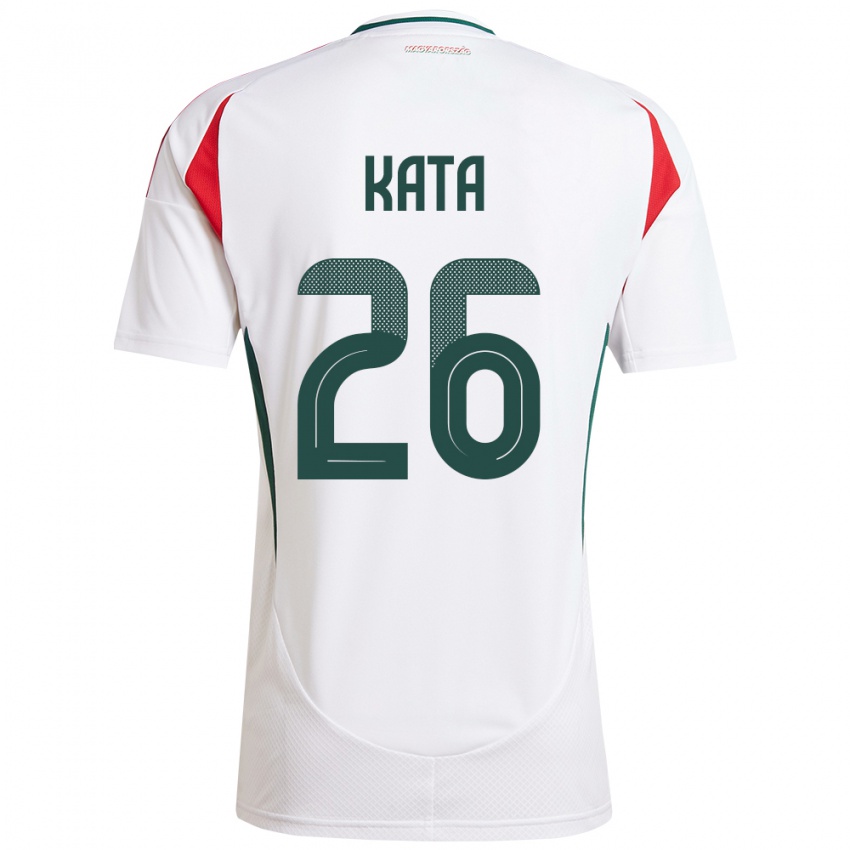 Hombre Camiseta Hungría Mihály Kata #26 Blanco 2ª Equipación 24-26 La Camisa Perú