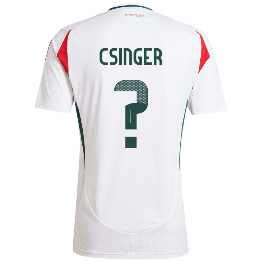 Hombre Camiseta Hungría Márk Csinger #0 Blanco 2ª Equipación 24-26 La Camisa Perú