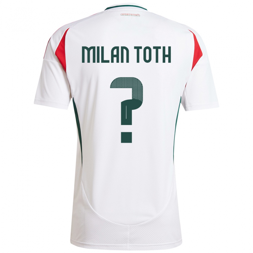 Hombre Camiseta Hungría Milán Tóth #0 Blanco 2ª Equipación 24-26 La Camisa Perú