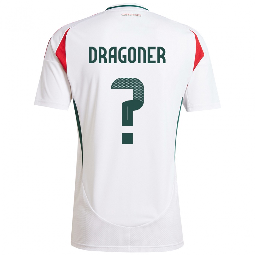 Hombre Camiseta Hungría Áron Dragóner #0 Blanco 2ª Equipación 24-26 La Camisa Perú