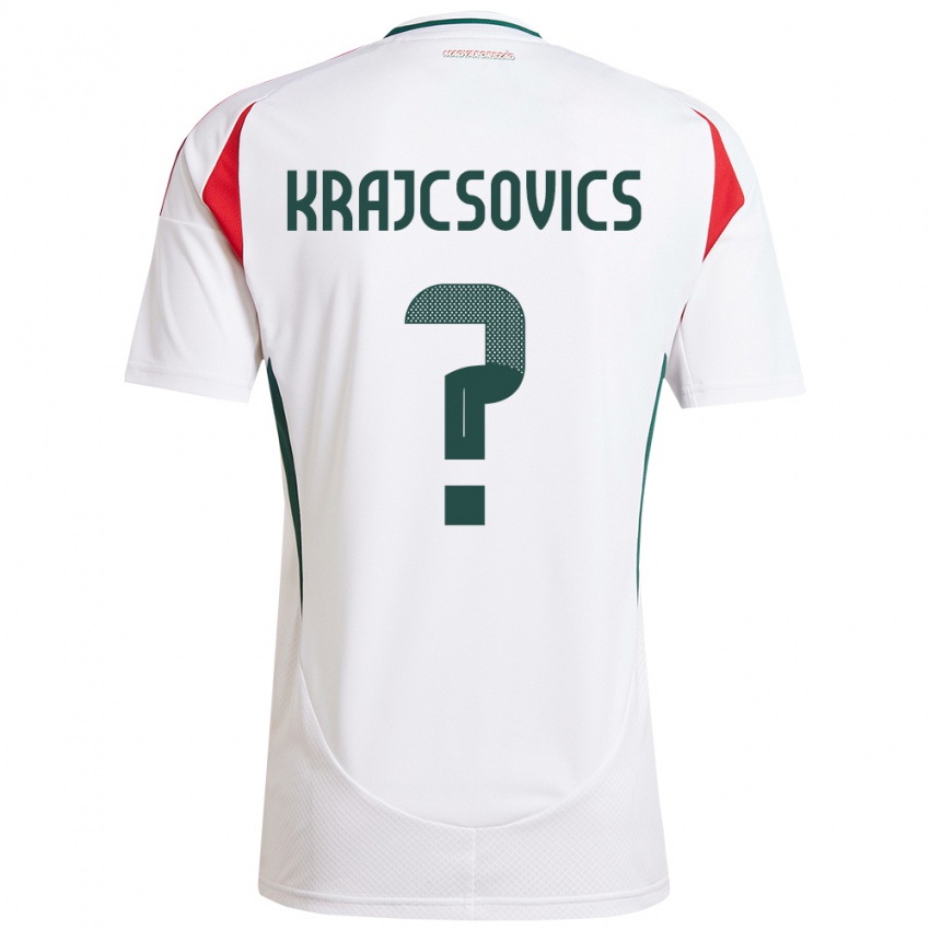 Hombre Camiseta Hungría Ábel Krajcsovics #0 Blanco 2ª Equipación 24-26 La Camisa Perú