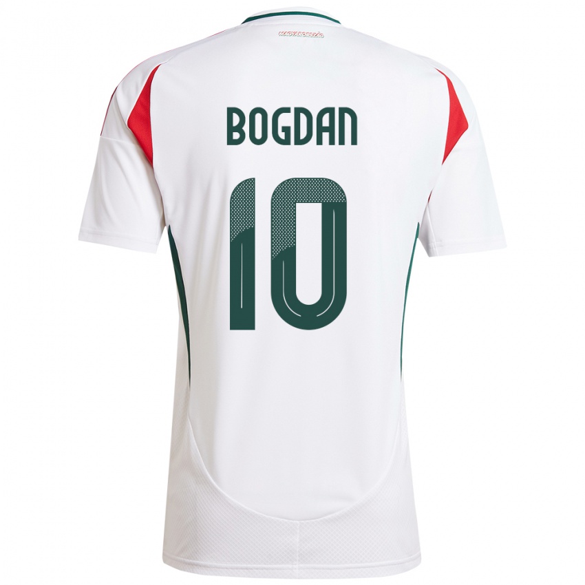 Hombre Camiseta Hungría Hunor Bogdán #10 Blanco 2ª Equipación 24-26 La Camisa Perú