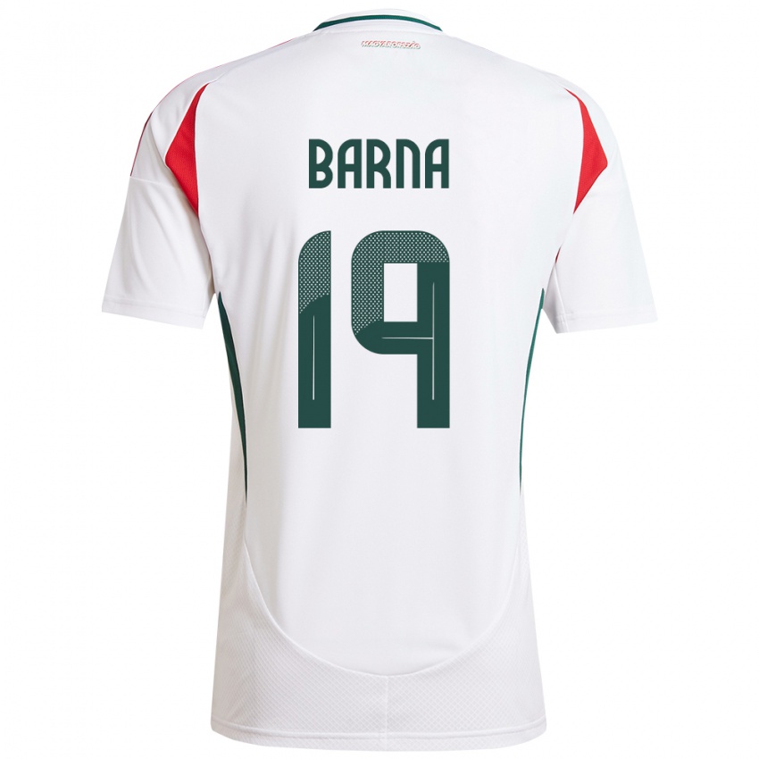 Hombre Camiseta Hungría Daniel Barna #19 Blanco 2ª Equipación 24-26 La Camisa Perú